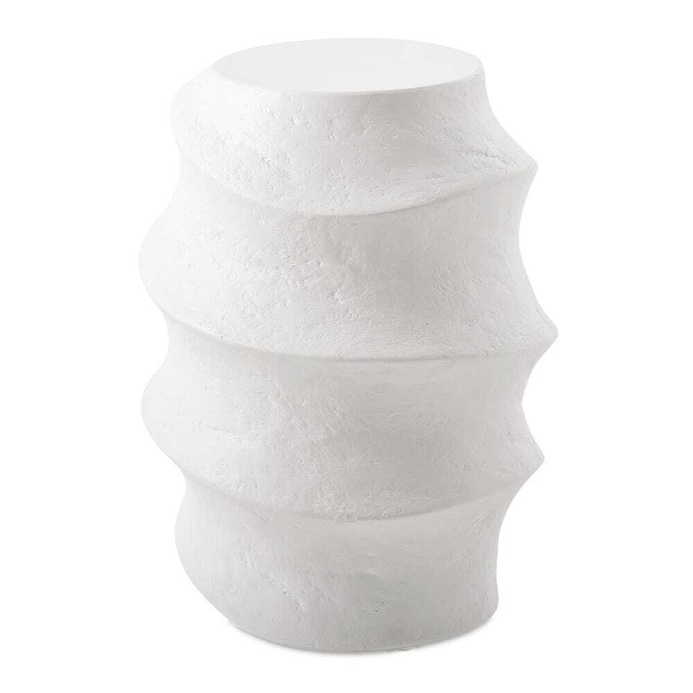 White Accent Table with a wavy design