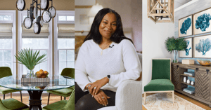 collage of erika ward interior designer images