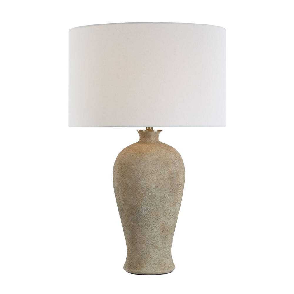 Light brown Table Lamp with white shade