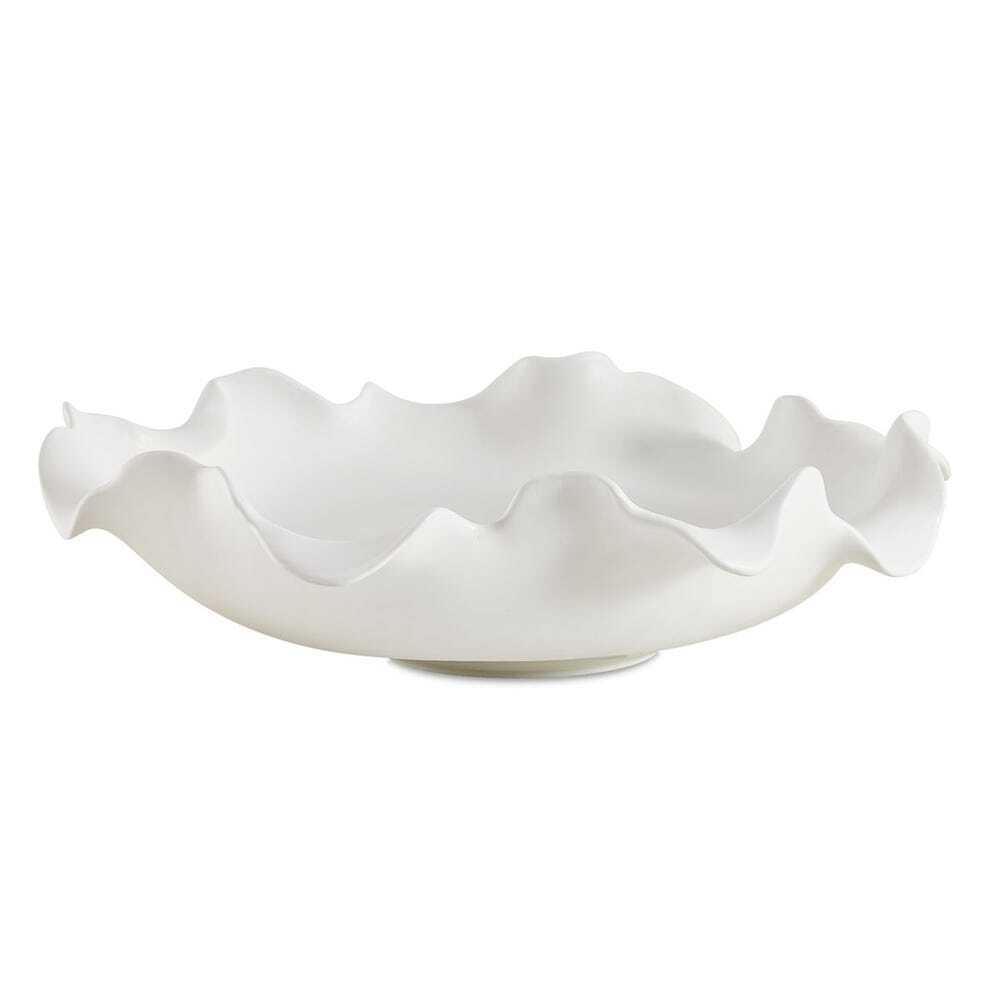 sculptural white ceramic bowl, looks like petals