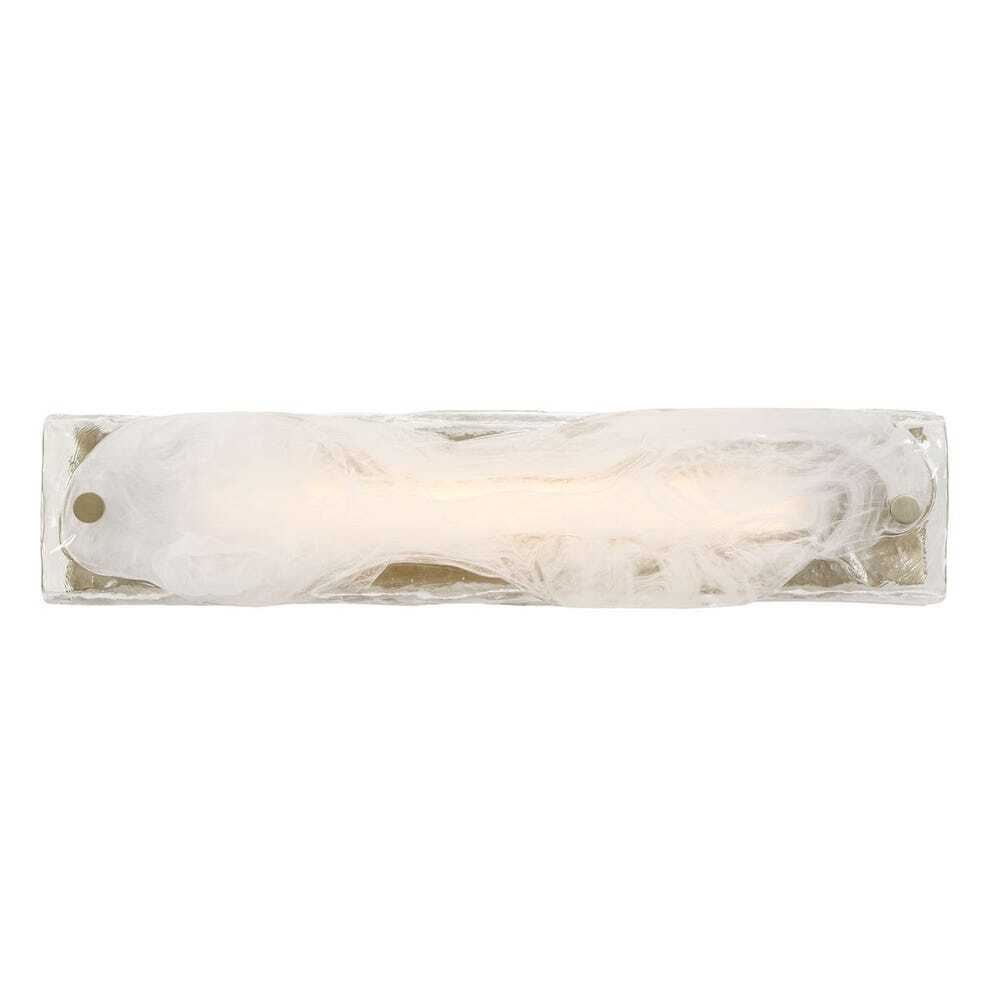 Rectangular glass wall sconce with soft white swirling texture.