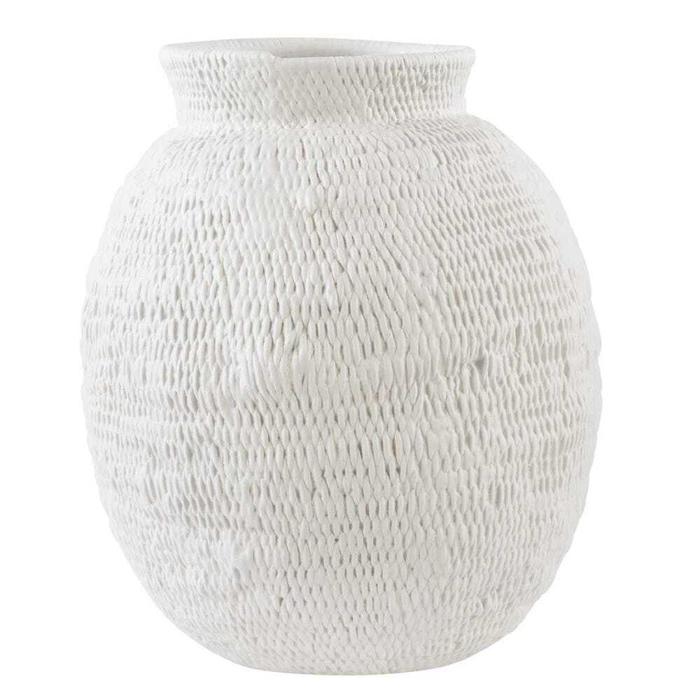 white vase ceramic vase was molded from an authentic wicker basket